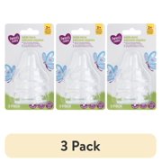 (3 pack) Parent's Choice Wide Neck Silicone Nipples, Medium Flow, 3+ Months, 3 Pack