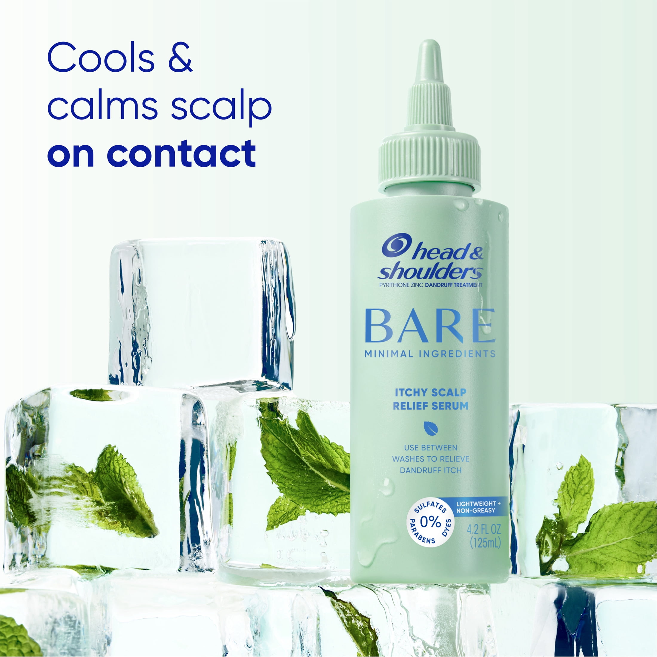Head and Shoulders Dandruff Scalp Serum, BARE Itchy Scalp Relief, Instant Cooling, Lightweight 4.2 fl oz