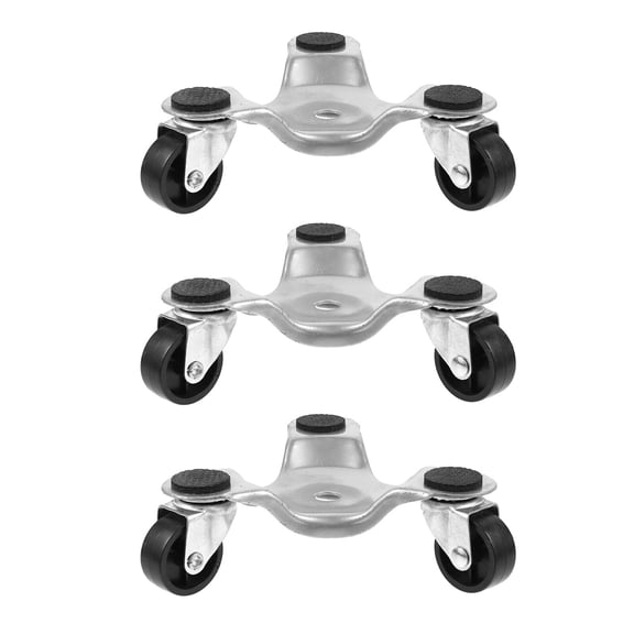 Raindrops 3Pcs Furniture Dolly Mover Wheel Dolly Silver Plastic Swivel Casters 6.29X6.29X2.16In
