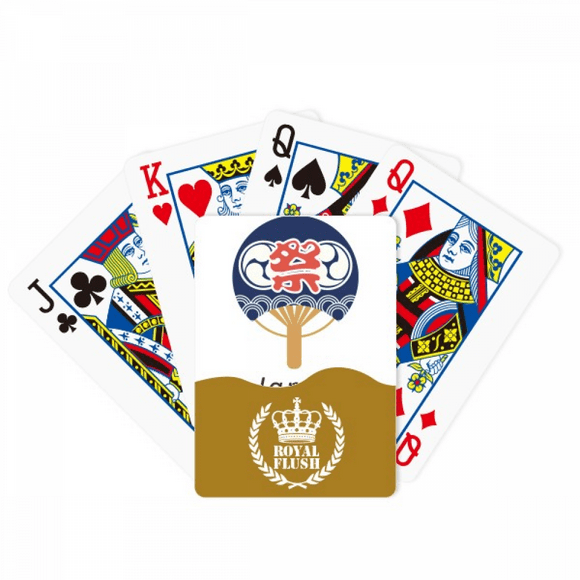 Traditional Japanese Culture Paper Fan Royal Flush Poker Playing Card Game