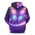 thumbnail image 3 of Glowing Butterfly in Space-2 3d Sweatshirts Hoodie Fashion Casual Personality Men's Women Street Hoodie Pullovers Long Sleeve Comfortable Top, 3 of 6