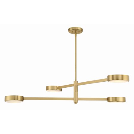 Crystorama Orson 4 Light Modern Gold Chandelier - 54"W x 9"H x 7"D