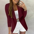 thumbnail image 2 of Clearance! Lisingtool Blazers for Women Women Blazers Coat Slim Cardigan Work office Suit 3/4 Sleeve Jacket formal Coat Wine Promotion Sale, 2 of 6