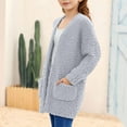 thumbnail image 3 of Posijego Girls Fleece Cardigans Long Sleeve Fuzzy Open Front Soft Cardigan Jacket Outerwear with Pockets, 3 of 7