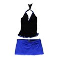 thumbnail image 2 of Profile Womens Ruffle Trim Skirted 2 Piece Tankini, Black, 10, 2 of 2