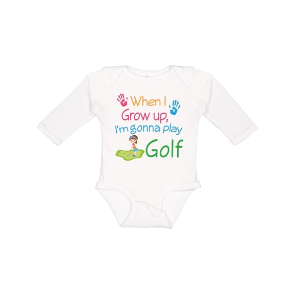 Inktastic Golfing Girls Future Golfer Girls Long Sleeve Baby Bodysuit