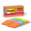 Post-it Super Sticky Notes, 3 in x 3 in, Energy Boost, 12 Pads