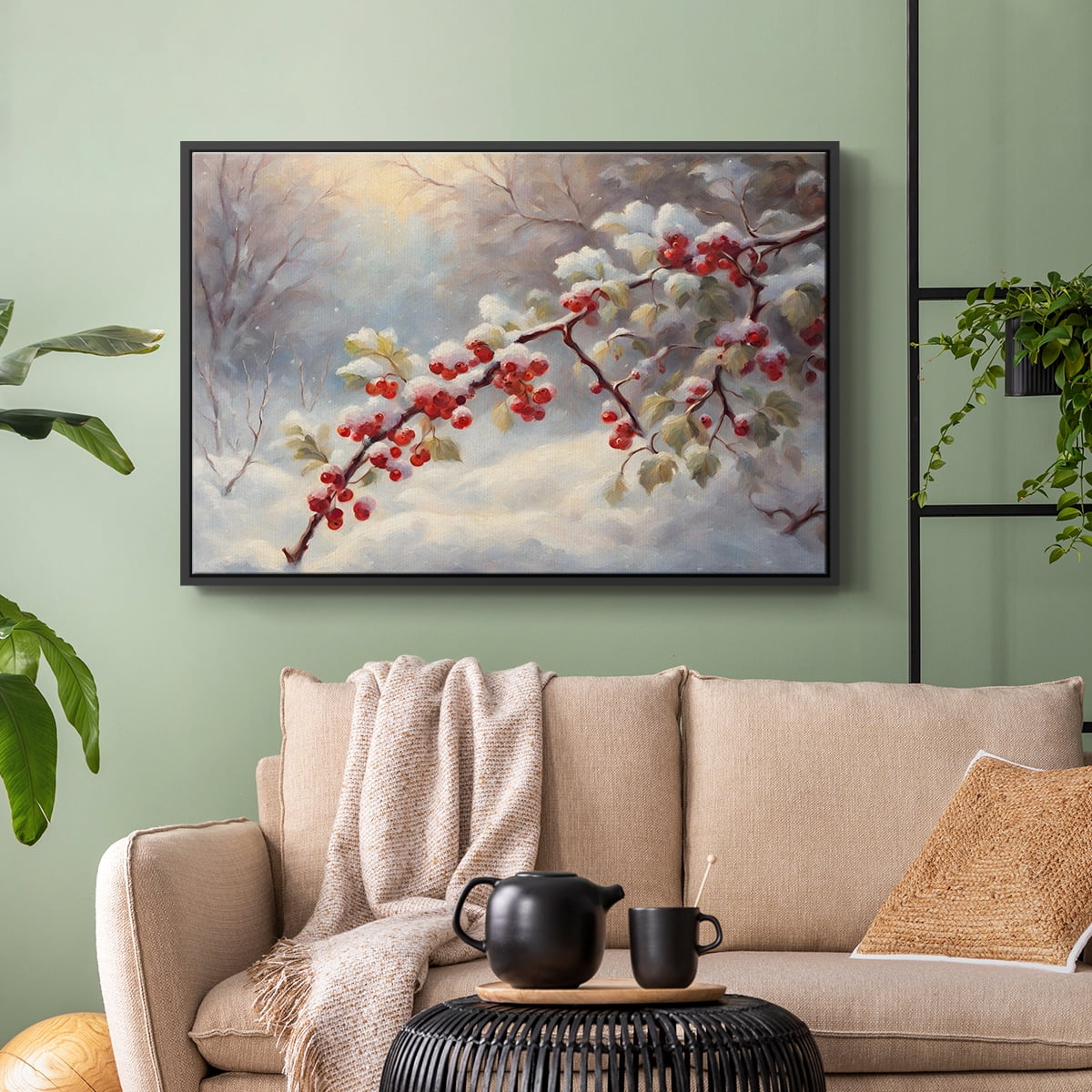 Vintage Landscape-CXCIX By Wexford Home Framed in Black Wood Gallery Wrapped Canvas 27 in. x 41 in.
