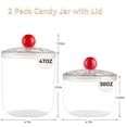 thumbnail image 4 of 47oz & 30oz 2-Pack Clear Plastic Candy Jars with Airtight Lids – Apothecary Style Cookie Storage Containers for Kitchen, Pantry, Office & Party Organizing, Ideal for Sugar, Tea, Coffee, and Snacks, 4 of 9