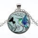 thumbnail image 2 of Collar con colgante colibrí, joyería, collar colibrí, collares azules, colgantes, 2 of 2