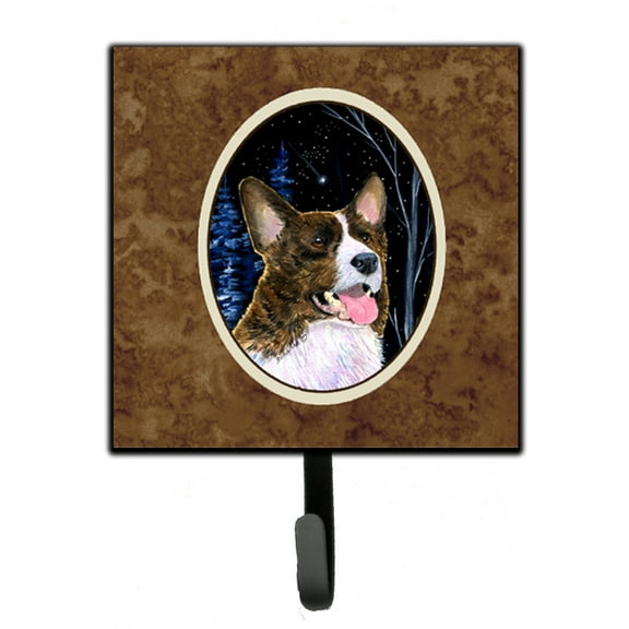 Carolines Treasures SS8387SH4 Starry Night Corgi Leash or Key Holder 7Hx4.25W multicolor