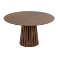 thumbnail image 3 of Cid Xeu 54 Inch Dining Table- Round Walnut Veneer- Slatted Pedestal Base, 3 of 13