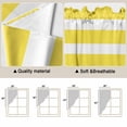 thumbnail image 3 of Yellow Striped Kitchen Window Curtains, Swag Curtains Valance for Bedroom Living Room Bathroom, Modern Simple Monochrome Geometric White Rod Pocket Window Curtain Block Drapes 2 Panels 36"x63", 3 of 9