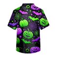 thumbnail image 3 of MLQIDK Halloween Print Scrubs for Men Nurse Uniform Shirts Funny Nurse Uniforms Short Sleeve V-Neck Scrub Shirts Fun Pumpkin Ghost Bat Printed Nurse Uniforms Green 5XL, 3 of 4