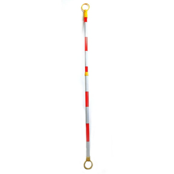 Retractable Cone Bar 2"OD x 52-80" Length Traffic Cone Barrier Bar (Yellow/White/Orange)