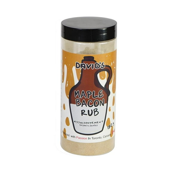 David's Condiments Maple Bacon Rub 180 g | Premium Canadian sweet and smoky seasoning