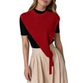 thumbnail image 1 of WEIYLL Tops for Women Trendy Solid Color Triangular Shawl Small Layered Red Fall Tops Casual ,One Size, 1 of 4