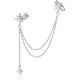 thumbnail image 1 of Cadena de aretes de estrella de moda para mujeres, adolescentes y niñas, aretes de estrella que se arrastran, aretes envolventes, metal, circonita cúbica, 1 of 5