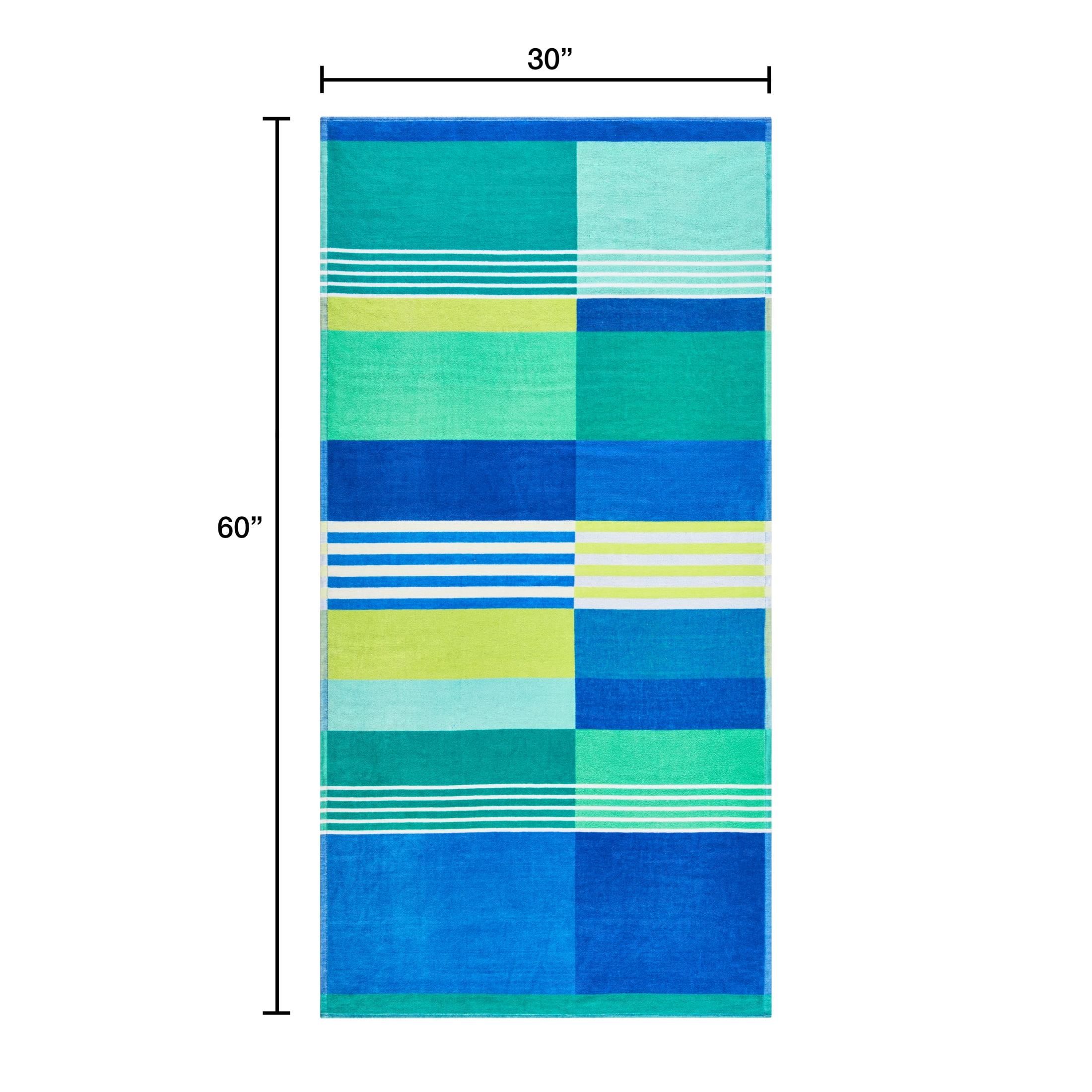 Mainstays Everyday Cool Multicolor Broken-Stripe Yarn-Dyed Cotton-Blend Beach Towel