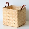 thumbnail image 6 of Rectangular Wicker Storage Container, Wood Chip Material with Handle Picnic Basket Fruit Basket Storage Basket Bread Basket, 6 of 9