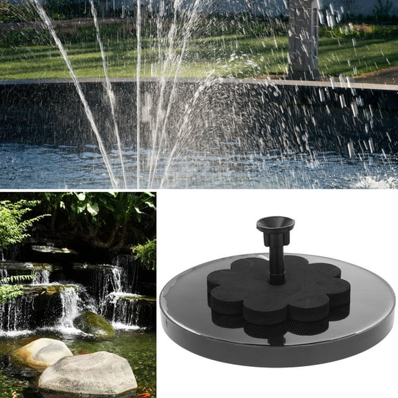 OUNONA Solar Floating Fountain Pump for Outdoor Bird Bath and Pond Decor Black Plastic 70100cm Water Spray
