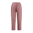 thumbnail image 5 of Womens Travel Pants Casual Solid Color Pants Elastic Waist With Zipper Multiple Pockets Comfortable Cotton Linen Long Trousers S Pants For Women, 5 of 5