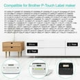 thumbnail image 6 of NineLeaf 10 Pack Compatible for Brother P-touch TZe-335 TZe335 TZ-335 TZ335 12mm 1/2'' White on Black Laminated TZe TZ Label Tape 0.47" x 26.2ft, 6 of 7