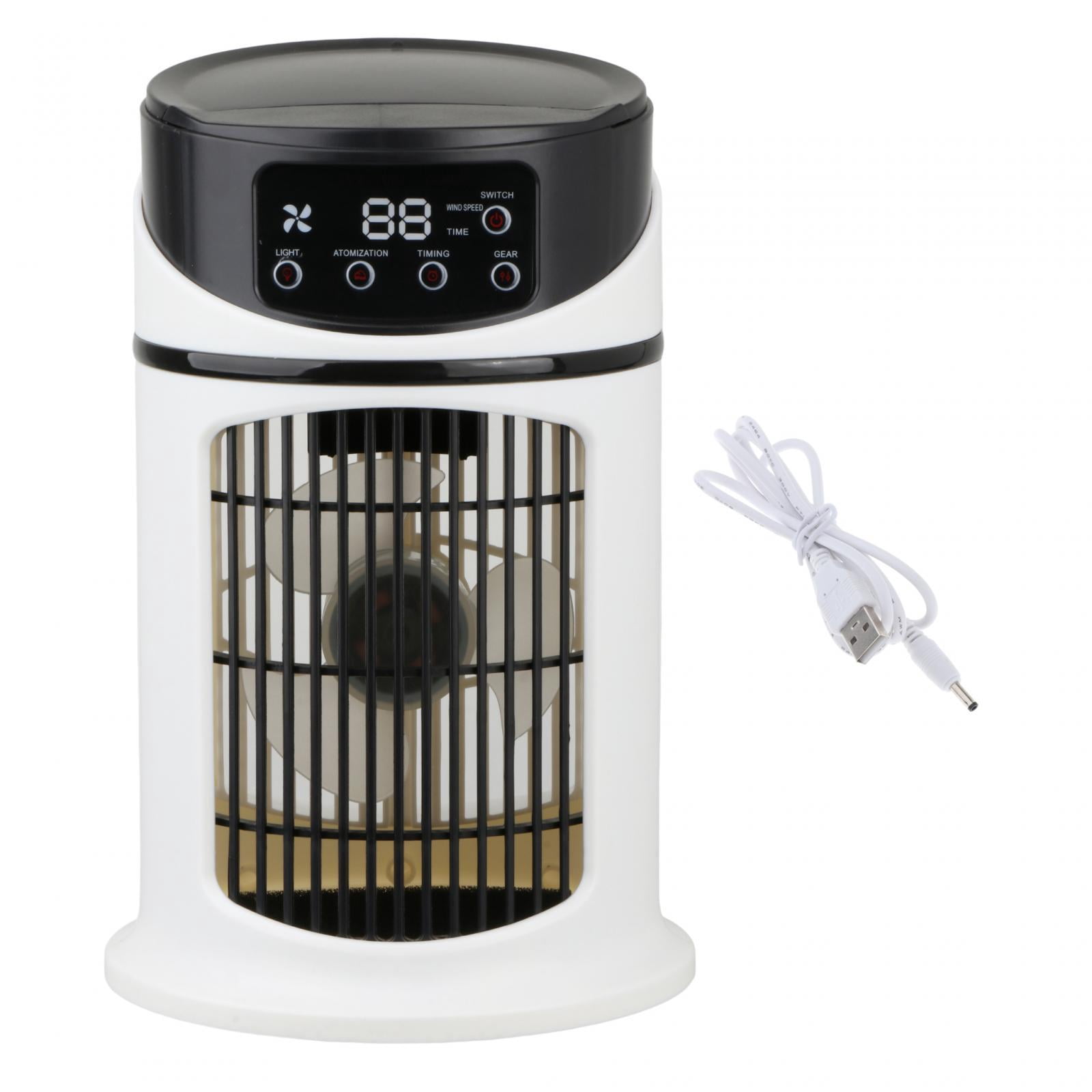 Cooling  Car Bedroom USB Rechargeable Portable Air Conditioner Black White 10x6x6in