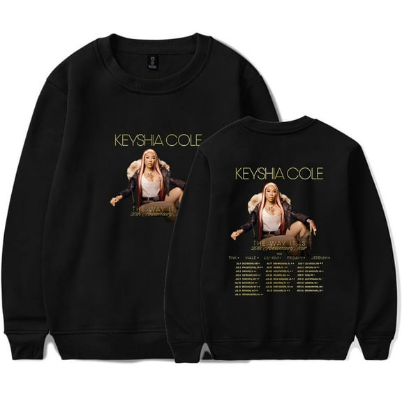 Keyshia Cole The Way It Is 20th Anniversary Tour Sweatshirt Women Men Casual Crewneck Long Sleeve Pullover Clothes