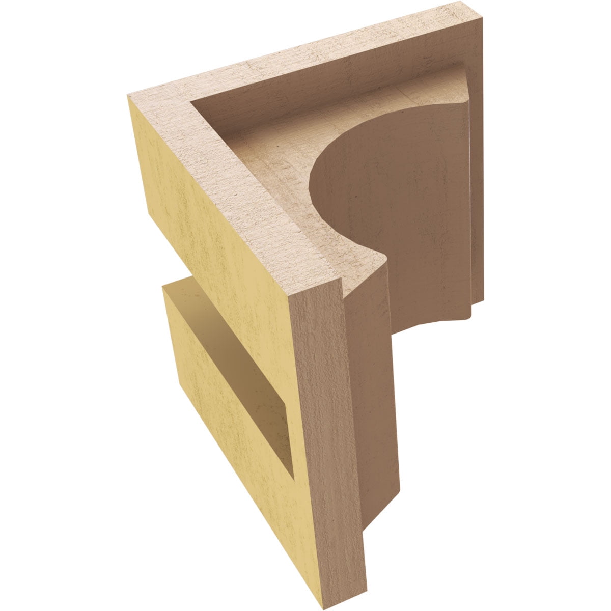 4"W x 4"D x 4"H Wide Emerson Rough Cedar Woodgrain TimberThane Corbel, Primed Tan