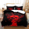 thumbnail image 1 of Skeleton Duvet Cover With Pillowcases Gothic Print Bedding With Zipper Closure Soft Microfiber Duvet Cover Single, 1 of 5