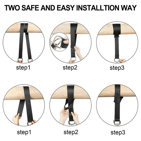 Ultra-Strong 2 Set Swing Straps With D-Ring & Carabiners - Max Load 500Kg For Home Garden Tool Accessory In Stock