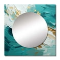 thumbnail image 2 of Designart "Gilded Dawn Flower Artistry On Teal" Modern Midcentury Square Mirror For Wall Decor - Large Beige Square Printed Wall Mirror Art - Wall Mounted Square Large Mirror, 2 of 5