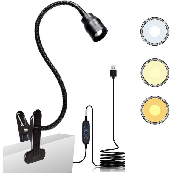 Lámpara LED para lectura con pinza regulable ángulo de haz 15°-80° lámpara LED para cabecera de cama lámpara LED para escritorio