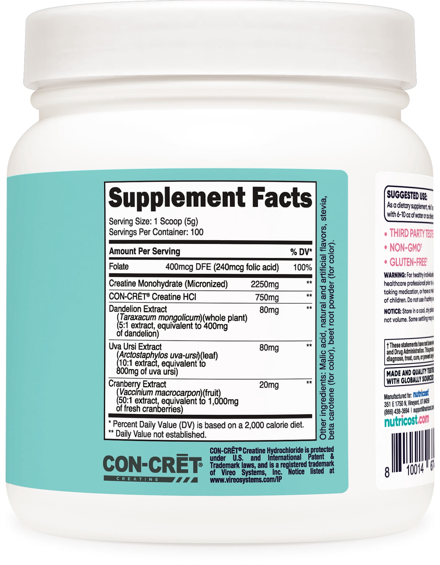Nutricost Creatine Monohydrate Powder for Women Peach Mango, 100 Servings, Supplement