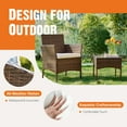 thumbnail image 5 of SHOUFTW Stylish 4-Piece Brown Wicker Patio Set with Comfortable Cushions and Glass Table – Designed for Outdoor Spaces, 5 of 7