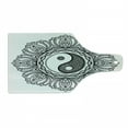 thumbnail image 1 of Ying Yang Cutting Board, Mandala Circle Floral Style Design Bohemian Print Yoga Arts, Decorative Tempered Glass Cutting and Serving Board, Wine Bottle Shape, Black White, by Ambesonne, 1 of 1