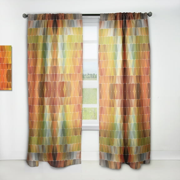 Designart 'Triangular Shapes Colourfields XVIII' Modern & Contemporary Curtain Panel