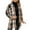 Khaki, variant on IROINNID Women's Shacket Jacket Long Sleeve Plaid Turndown Lapel Outwear, Loose Plaid Pocket Lapel Cardigan Jacket with Pocket