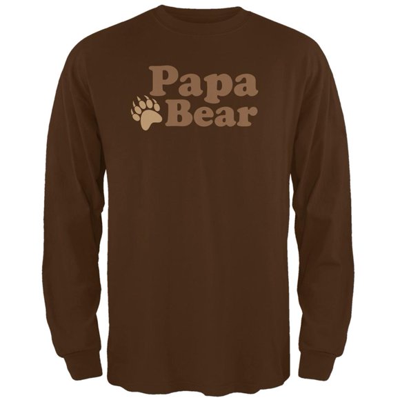 Father's Day - Papa Bear Brown Adult Long Sleeve T-Shirt