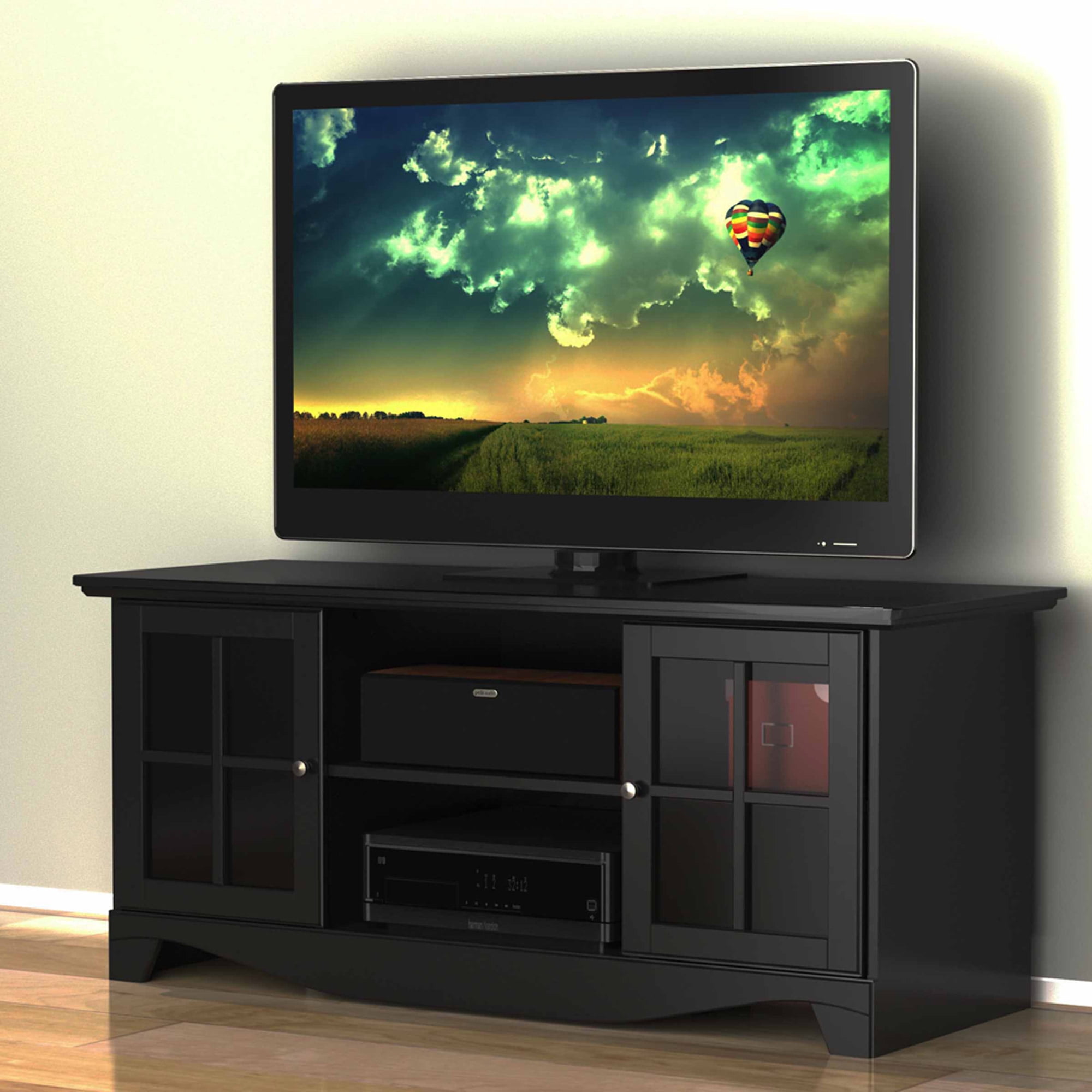 Pinnacle Center Channel Black Tv Stand For Tvs Up To 60