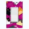 thumbnail image 1 of Metal Light Switch Plate Outlet Cover (Cat Fishbone Dark Pink - Single Rocker), 1 of 2