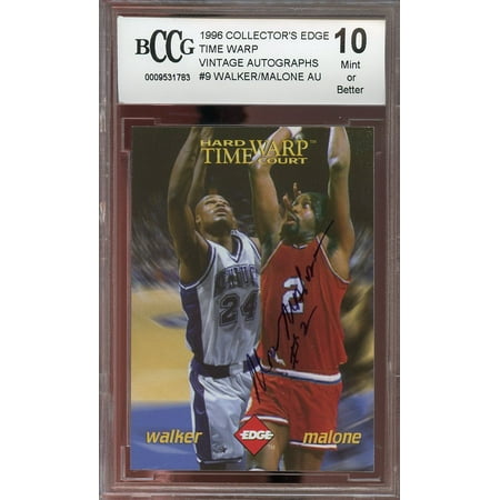 1996 Best Autographs - 1996 collector's edge time warp vintage autographs #9 MOSES MALONE BGS BCCG 10