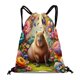 thumbnail image 1 of Capibara Mochila de Cuerdas para Deportes y Gimnasio, Bolsa de Cuerdas Resistente al Agua, Bolsa Cinch, 30×40cm, 1 of 6