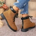 thumbnail image 4 of Tawop women's Boots Low Heel Lace Up Winter Fall Boots, 4 of 8
