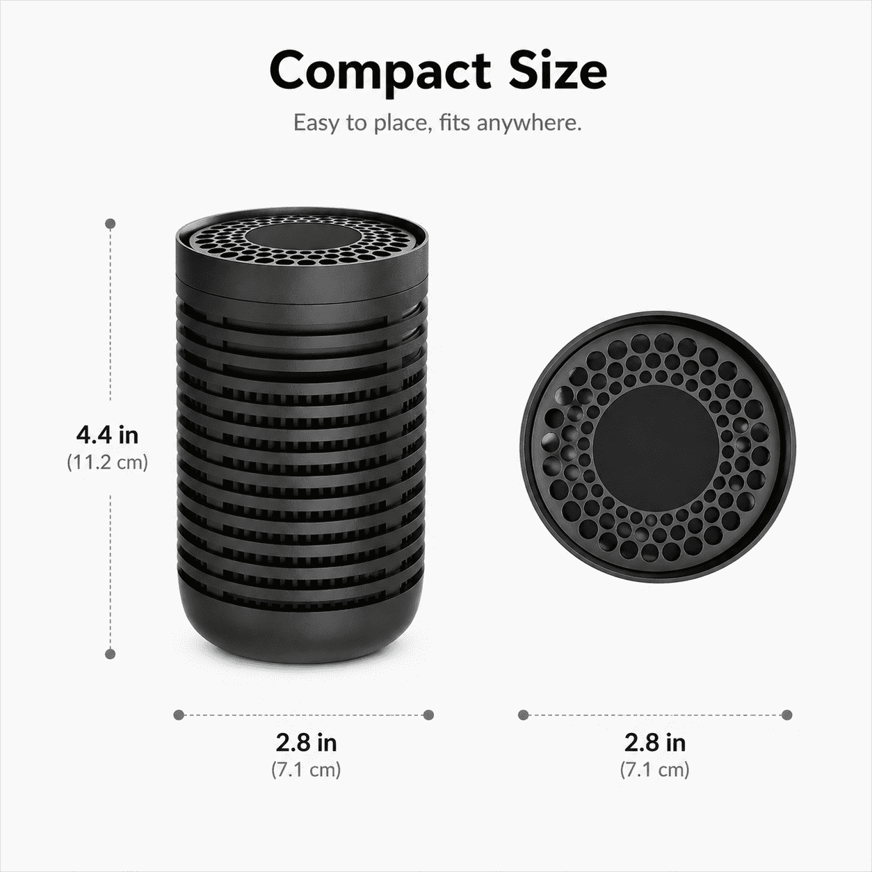 Car Air Purifier with HEPA Filter, Portable USB Air Cleaner for Smoke, Pet Odors and Dust, Ultra-Quiet Ionizer for Vehicle and Small Office, Active Carbon Deodorizer
