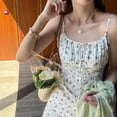 thumbnail image 2 of Robe Mini Florale Femme à Bretelles Spaghetti Douce Été Vintage Basiques Boho Robes FJH FJH, 2 of 6