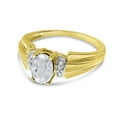 thumbnail image 3 of 14k Yellow Gold Oval White Topaz And Diamond Ring, 3 of 6