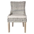 thumbnail image 4 of 19" Seat H Country Farmhouse Distressed White Wash Weave Dining Chair, 4 of 4