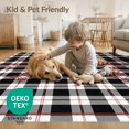 thumbnail image 4 of ODIKA 5'x7' Washable Area Rug Check With Hello Lettering Christmas Motif Buffalo Plaid Farmhouse Playful for Small Living Room, Bedroom, Easy Care, Non-Shedding, Pet Friendly, 4 of 7